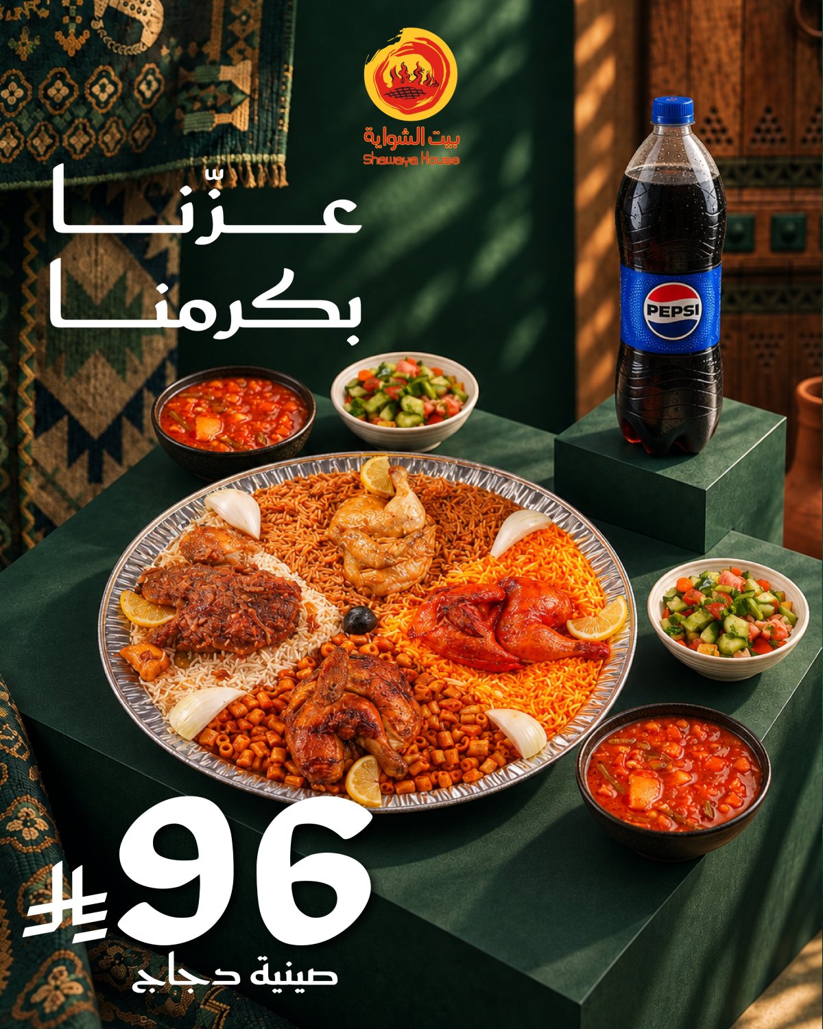 صينية الدجاج بـ 96 ر.س وخصم 20% من بيت الشواية